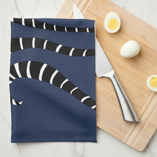 Keukenhanddoek - Lemur Tails Navy (Quarter Fold)