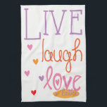 Keukenhanddoek "Live Laugh Love a Latke Towel"<br><div class="desc">Kitchen Towel "Hanukkah Live Laugh Love a Latke Towel"Bedankt om langs te stoppen en te winkelen. Veel waardering! Happy Chanukah/Hanukkah! Stijl: Keukenhanddoeken 16 x 24 inch Een keuken oplichten met een set keukenhanddoeken. Deze handdoeken zijn gemaakt van duurzaam poly-mengsel en zijn goed voor drogen en zullen levendig lijken op jouw...</div>