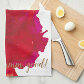 Keukenhanddoek "Magenta bloem" (Quarter Fold)