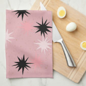 Keukenhanddoek met atoomroze Starbursts (Quarter Fold)