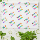 Keukenhanddoek met bedrijfslogo voorbeeld (Gevouwen)