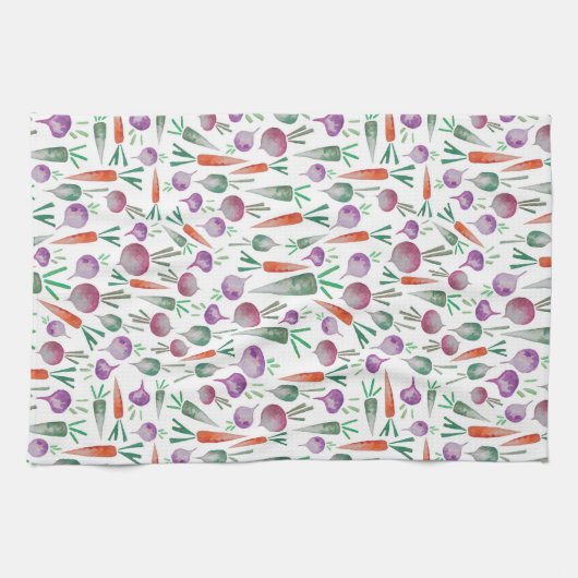 Keukenhanddoek met bier- en wortelontwerp (Horizontaal)