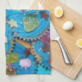 Keukenhanddoek met blauwe cupcakes (Quarter Fold)