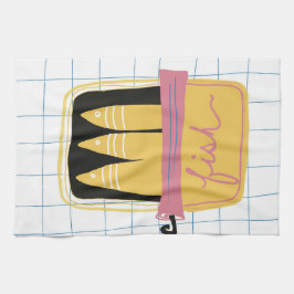 Keukenhanddoek met blikvis