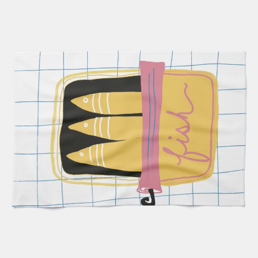 Keukenhanddoek met blikvis (Horizontaal)