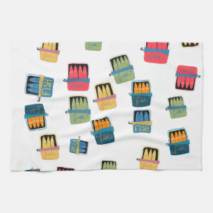 Keukenhanddoek met blikvis