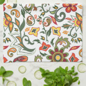 Keukenhanddoek met bloemdecoratieve patronen (Gevouwen)