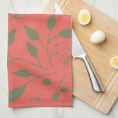 Keukenhanddoek met bosbladpatroon (Quarter Fold)