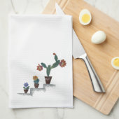 Keukenhanddoek met cactus-decoratie (Quarter Fold)