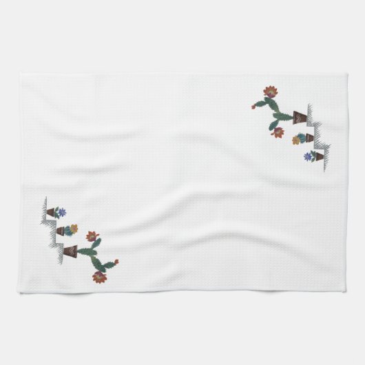 Keukenhanddoek met cactus-decoratie (Horizontaal)