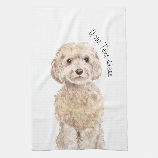 Keukenhanddoek met Champagne Cockapoo (Verticaal)