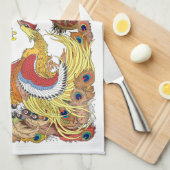 keukenhanddoek met Chinese draak en fenix (Quarter Fold)
