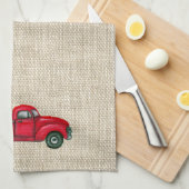  keukenhanddoek met de kerstboom rond de Rode Vrac (Quarter Fold)