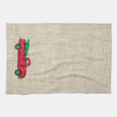  keukenhanddoek met de kerstboom rond de Rode Vrac (Horizontaal)