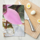 Keukenhanddoek met echte bloem. (Quarter Fold)