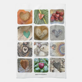 Keukenhanddoek met een dozijn hart