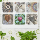 Keukenhanddoek met een dozijn hart - woordloze lie (Gevouwen)