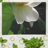 Keukenhanddoek met fijne, witte Lotus Flower (Gevouwen)