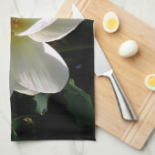 Keukenhanddoek met fijne, witte Lotus Flower (Quarter Fold)