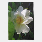 Keukenhanddoek met fijne, witte Lotus Flower (Verticaal)