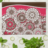 Keukenhanddoek met folkversiering (Gevouwen)