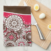 Keukenhanddoek met folkversiering (Quarter Fold)