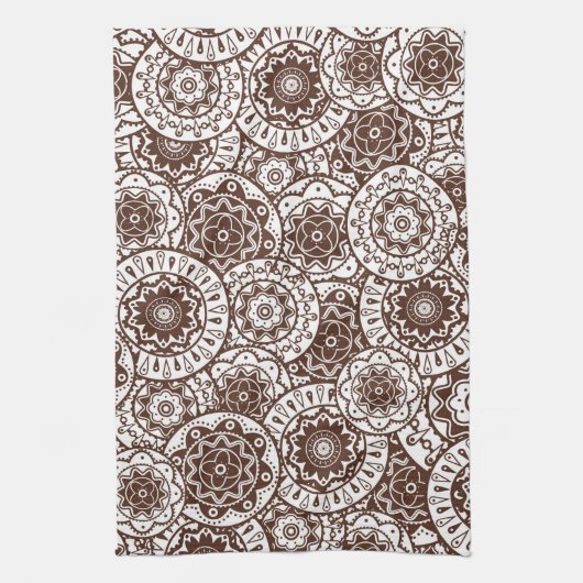 Keukenhanddoek met folkversiering (Verticaal)