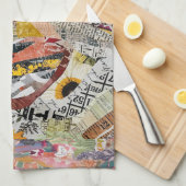 Keukenhanddoek met gemengde media bloemhond (Quarter Fold)