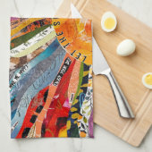 Keukenhanddoek met gemengde media zon (Quarter Fold)