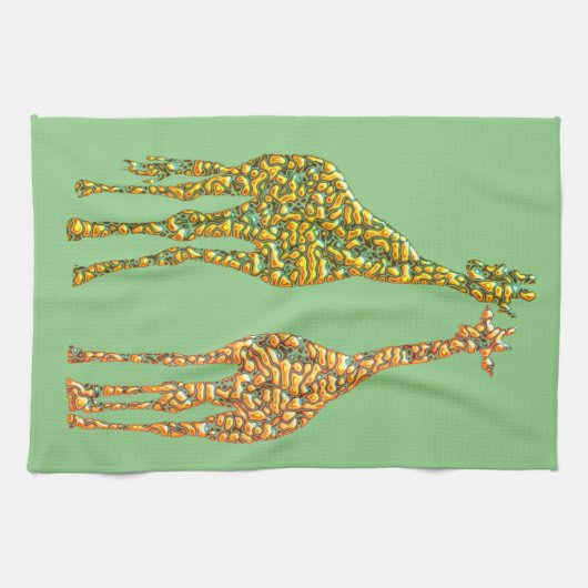 Keukenhanddoek met Giraffe - Uw kleur (Horizontaal)