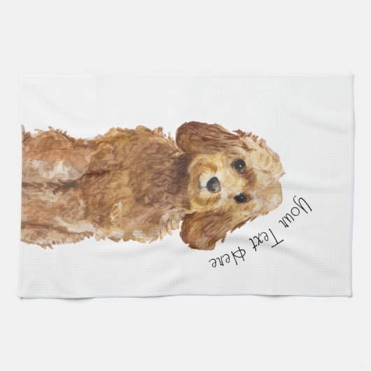 Keukenhanddoek met Golden Honey Cockapoo (Horizontaal)