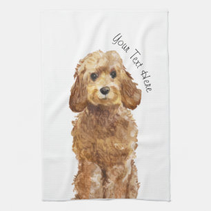 Keukenhanddoek met Golden Honey Cockapoo