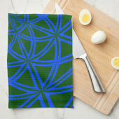 Keukenhanddoek met groen blauw Abstract Ontwerp (Quarter Fold)