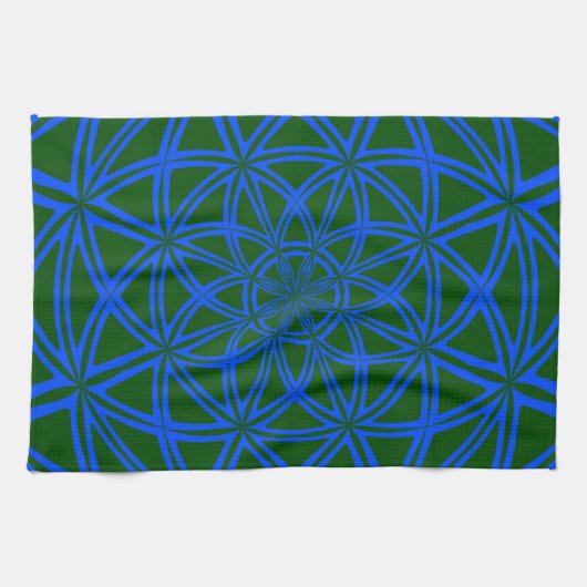 Keukenhanddoek met groen blauw Abstract Ontwerp (Horizontaal)
