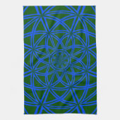 Keukenhanddoek met groen blauw Abstract Ontwerp (Verticaal)
