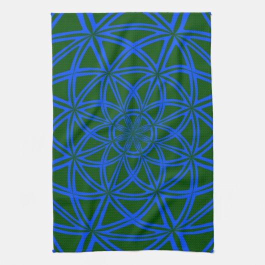Keukenhanddoek met groen blauw Abstract Ontwerp (Verticaal)