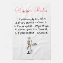 Keukenhanddoek met keukenregels en Tsjetsjenen
