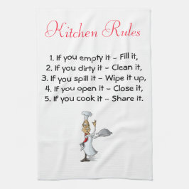 Keukenhanddoek met keukenregels en Tsjetsjenen