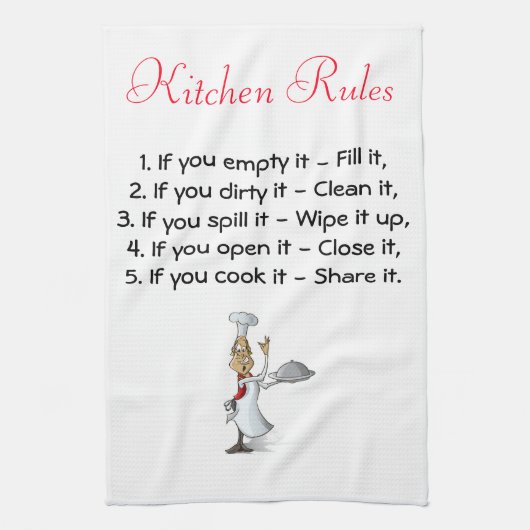 Keukenhanddoek met keukenregels en Tsjetsjenen (Verticaal)