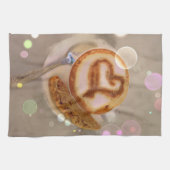 keukenhanddoek met koffiebeker en biscotti - afbee (Horizontaal)