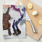 Keukenhanddoek met muzikale Gnome (Quarter Fold)