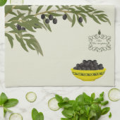 Keukenhanddoek met olijven (Gevouwen)