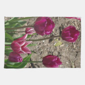 Keukenhanddoek met paarse tulpen (Horizontaal)