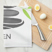 Keukenhanddoek met peerstenen die kunst stapelen (Quarter Fold)