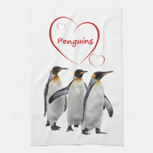 Keukenhanddoek met pinguïns (kies je kleur)