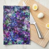 keukenhanddoek met regenboogsterren (Quarter Fold)