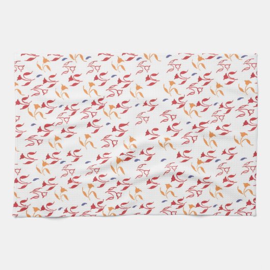  keukenhanddoek met rode bloemen (Horizontaal)