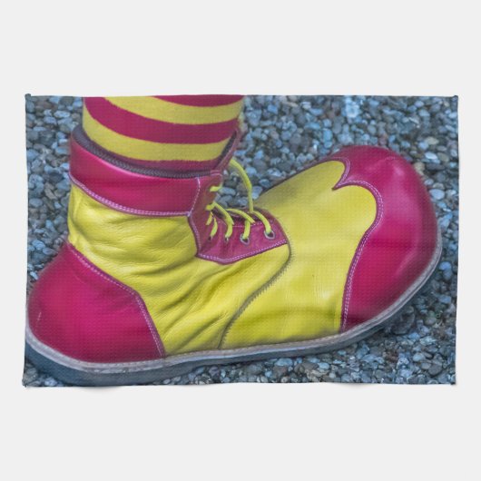 Keukenhanddoek met rode en gele clown (Horizontaal)