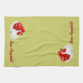keukenhanddoek met rode klokjes (Horizontaal)