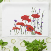  keukenhanddoek met rode papies (Gevouwen)